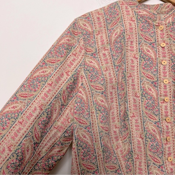 Lauren Ralph Lauren Linen Jacket Paisley Stripe Button Up English Ruffle Butt 16 - Picture 5 of 13